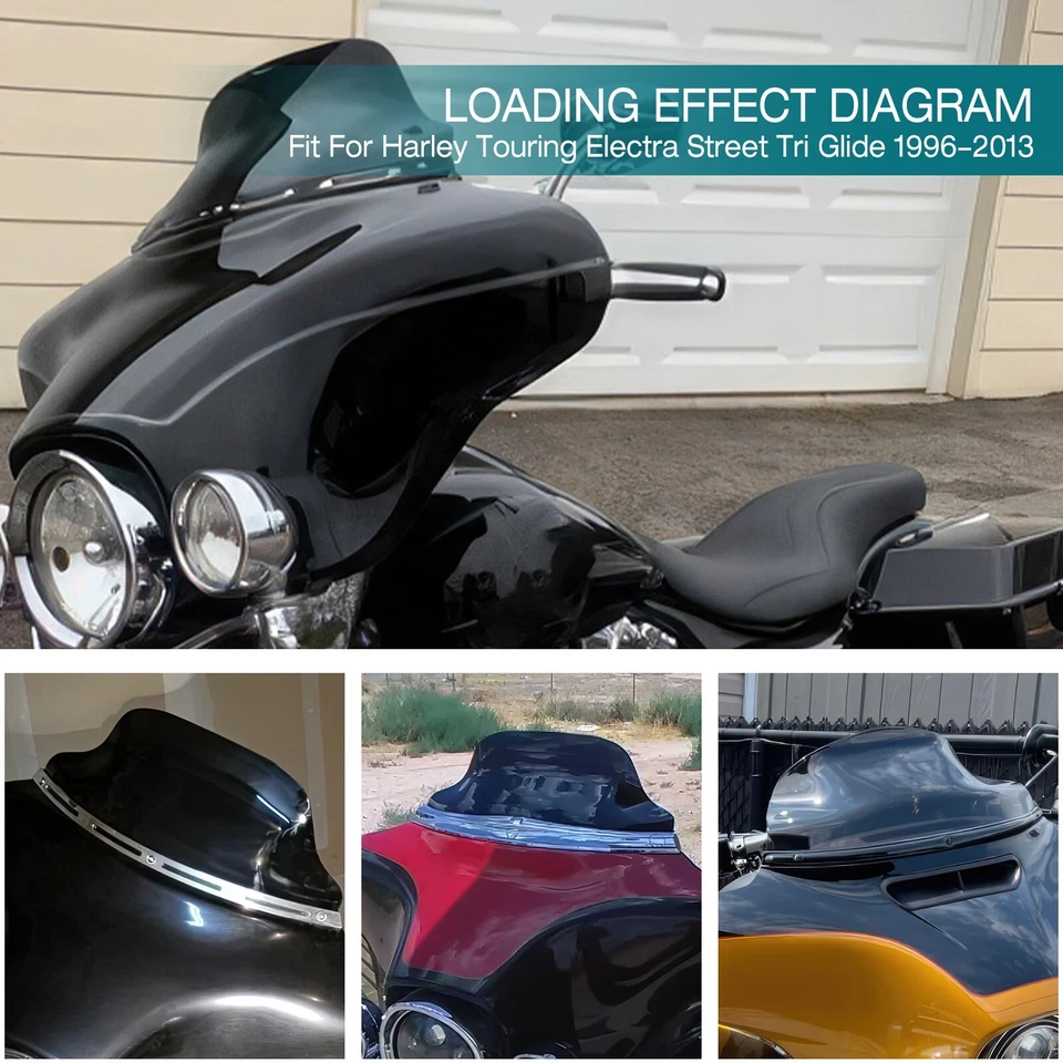 Parabrisas de 8" para Harley Davidson Electra Glide Classic FLHTC 96-2013 Foto 4 de 4