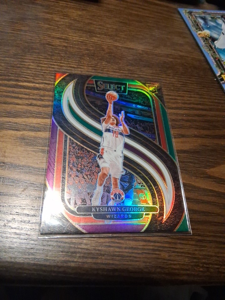 2024-25 Panini Select - Kyshawn George Tri-Color Prizm Premier Level RC-Wizards