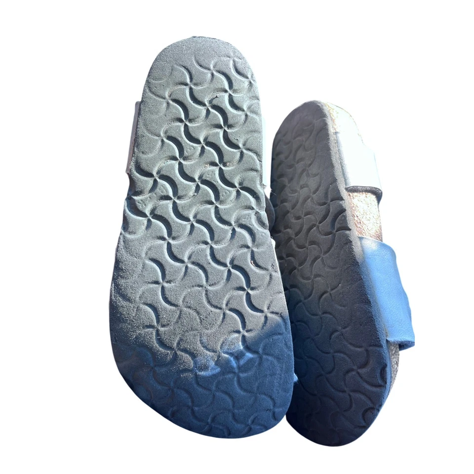 Sandalias Birkenstock Niñas Plateadas Metálicas 185 Correa Cuero Hebilla Rio 11 Foto 2 de 4