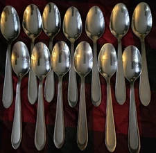 Oneida Carter Satin Stainless Frosted Center Flatware 25 Piece  Forks & Spoons