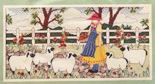 Dimensions Counted Cross Stitch Girl Tending Sheep Vintage Kit Complete NEW Open