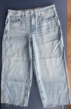 Madewell The Curvy Perfect Vintage Wide-Leg Crop Jean Size 31 P Light Blue Wash