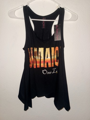 Sun Kissed Brand Travel Vacation Jamaica One Love Women's Gray Tank Top Shirt S - 第 5/5 張圖片