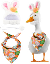 Easter Porch Goose Outfits for Plastic Goose 23"/ 17'' Lawn Gooses Statue, with