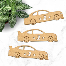 MDF Sports Car Craft Blanks: Wooden Shapes for DIY Craft, Painting, Scrapbook