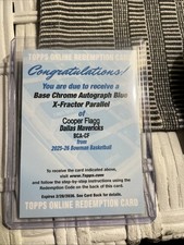2025-26 Bowman Cooper Flagg Chrome Autograph Blue X-Fractor /150