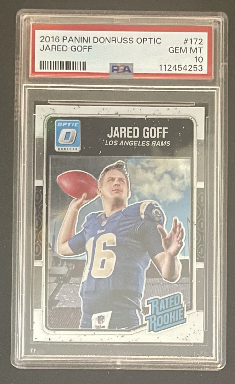 2016 Panini Donruss Optic - Jared Goff #172 Rated Rookie PSA 10 GEM MT