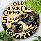 Olde Black Crow Coffee Vintage Style Tin Metal Signs Home Décor 8x8
