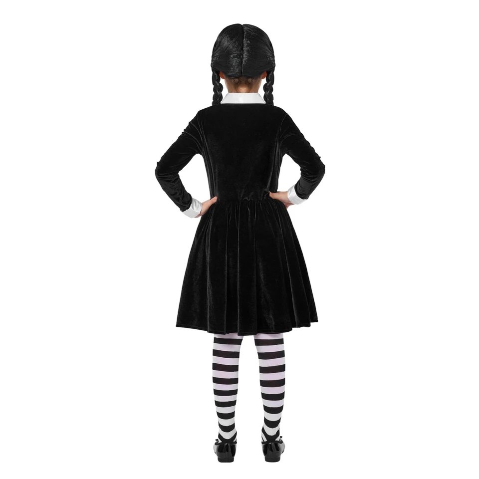 Niñas Vestido de Terciopelo Negro Disfraz para Halloween, Juegos con disfraces Fiestas 10-12 años Foto 4 de 4