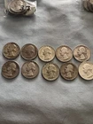 1964 90% Silver Washington Quarters Lot Of 10 Coins Mixed Dates ￼    #32