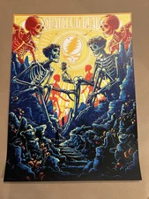 Dan Mumford GRATEFUL DEAD Avalon Ballroom Rock & Roll Skeleton Roses Print BNG