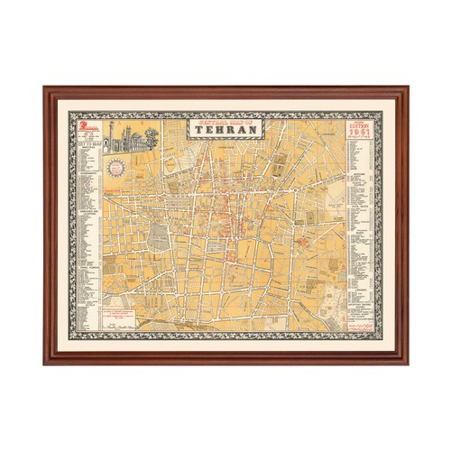 Alte Karte von Teheran 1961 - Vintage Iran Kunst Wanddeko Druck - Bild 1 von 29