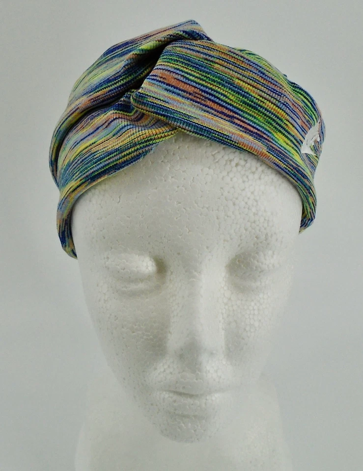 Diadema Nike nudo torcido tejido artesanal para mujer azul/negro/amarillo Foto 4 de 4