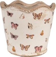 Clayre & Eef 6CE1664M Dekoration Blumentopf Ø 16X15 Cm Beige Rosa