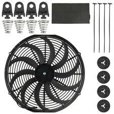 Universal 16 Inch Push Type Cooling Fan 12V 160W Slimline Profile High Quality