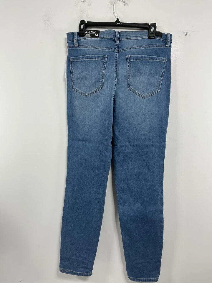 Womans Nicole Miller NY Soho High Rise Ankle Skinny Flex Blue Jeans 14 NWT  - Image 2 of 4