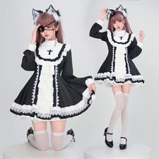 Gothic Kreuz Lolita Kleid Puffrock Bühnenkostüm Elegant Schwarz Weiß