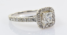Diamond Engagement Ring 14k White Gold 1.20 Carats Size 7