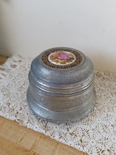 Vntg. Silvertone Vanity (Woman's Face Powder) Music Box -  "Schubert's Serenade"
