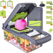 13-in-1 Veggie Chopper, 7 Blades Food Dicer, Onion Slicer, Salad Cutter