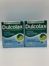 2x Dulcolax Stool Softener 25ct. Stimulant-Free, Gradual Relief Exp 2027