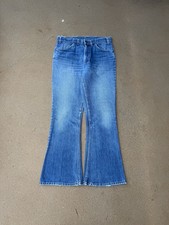Vintage 70 s Levi s 646 Orange Tab Bellbottom Flare Faded Denim Jeans Size 32x29