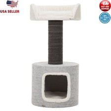 Plush 2 Level 39" Cat Tree W/ Scratching Post  Condo Durable Livingroom Decor