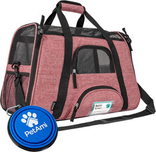 Airline Approved Soft Sided Pet Carrier for Cats and Small Dogs, Heather Red