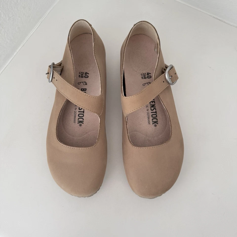 Birkenstock Tracy Mary Jane Pisos Talla 40/US 9 Arena Estrecha Cuero Nobuck 5915664 Foto 3 de 4