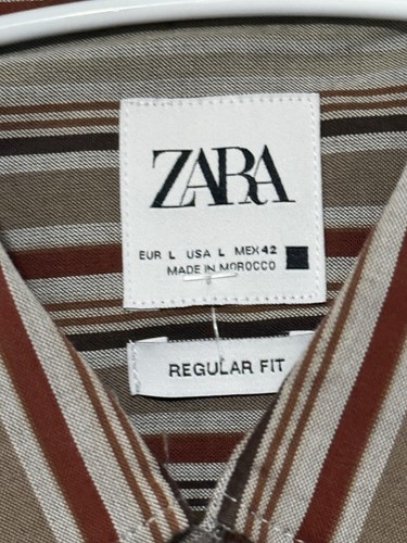 Zara Man Shirt Multicolor Plaid Size Large NWT - Picture 3 of 5