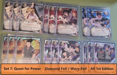 Naruto CCG Set 7 Quest For Power Ninja Wavy Foil / Diamond Foil 1st Edition NM