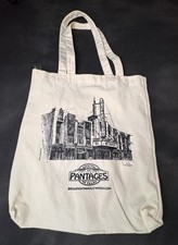 Hollywood Pantages Theatre Tote Bag Black Canvas Souvenir Los Angeles Broadway