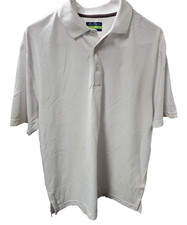 Ben Hogan Men's Performance Solid Short Sleeve Polo Shirt, White, L  STAINED 
