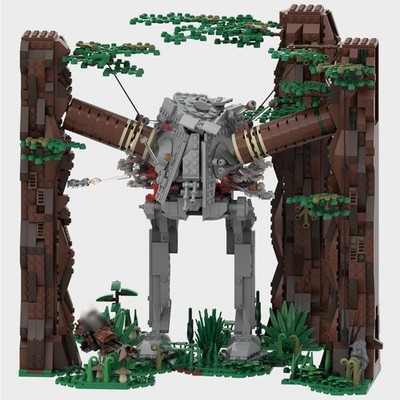 Two Tree Stumps vs Walker Mech Iconic Scene Model 1538PCS Movie Building Set