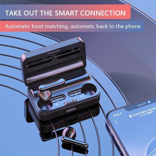 `Mirror BT 5.2 Słuchawki bezprzewodowe ze stereofonicznymi słuchawkami sportowymi LED Waterdic - Zdjęcie 7 z 20