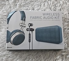 NEW SHARPER IMAGE WIRELESS FABRIC AUDIO KIT SLIM SPEAKER HEADPHONES EARBUDS
