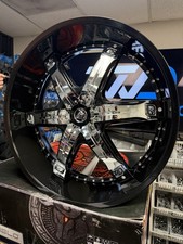 28x10diablo Wheels Fury Black With Chrome Insert Rims A01