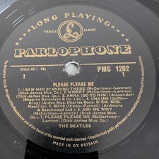 *1G/1R*GREAT AUDIO* THE BEATLES - PLEASE PLEASE ME UK 1st BLACK/GOLD MT TAX CODE