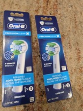New ORAL-B Prescision Clean X Replacement Brush Heads 2 Packs 6 Total - NON iO