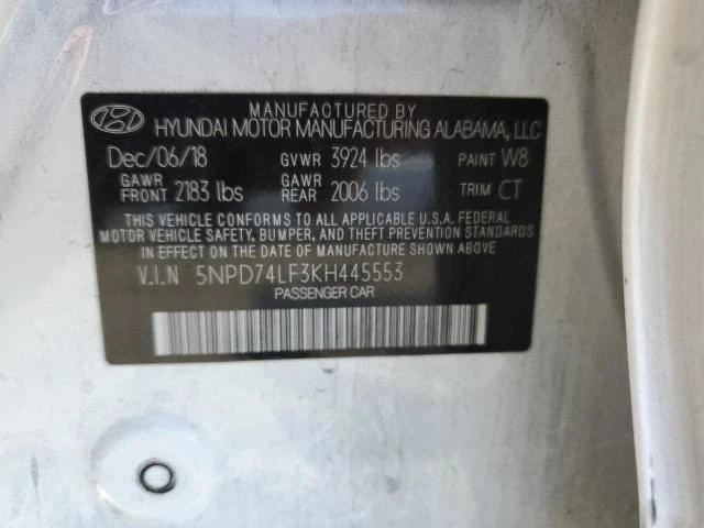 Hyundai Elantra 2019 freno cilindro maestro automático sedán A/T Foto 4 de 4