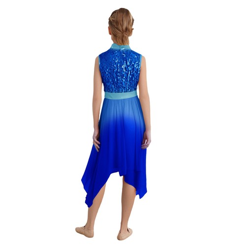Kinder Mädchen Kleid Tunika Kleider Robe Tanzkleidung Mock-Hals Lob Glänzend - Picture 68 of 79