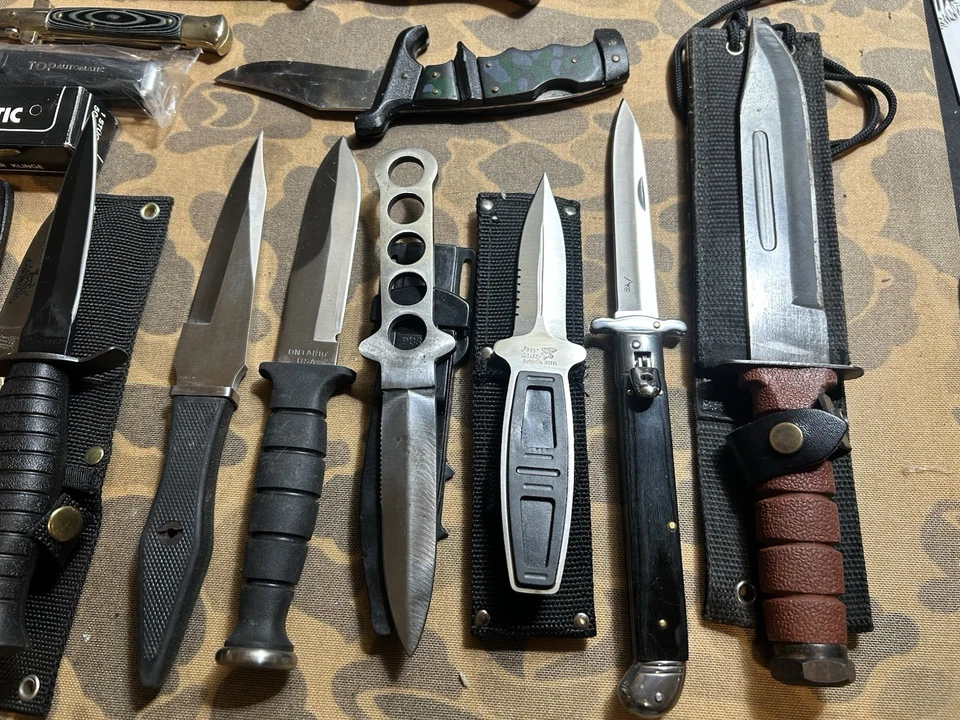 LOTE DE CUCHILLOS DE COLECCIÓN Combate Lucha ONTARIO UNITED FROST Bota Cuchillos Daga En muy buena condición ¡Mira! Foto 3 de 4