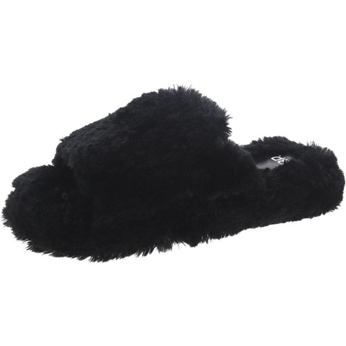 BP. Womens Black Faux Fur Slide Slippers Shoes XL/11-12 B (M) US BHFO 6636