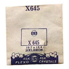 Germanow-Simon Mach (GS) X645 Watch Crystal 19.7x12.4 NOS Part Flexo Helbros