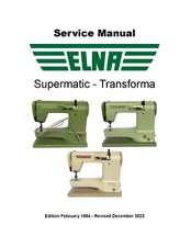 Elna Supermatic Transforma Service Manual: Coil Bound 42 Pages