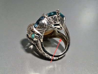 STEPHEN DWECK STERLING SILVER BLUE QUARTZ, MOONSTONE, TURQUOISE