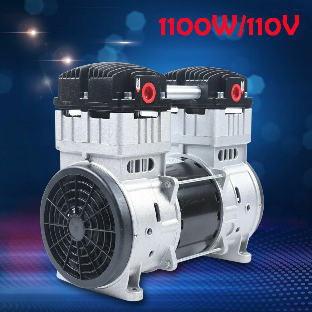 7CFM Silent Air Pump Compressor Head Small Air Mute Oilless Vacuum Pump 1100W US