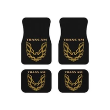Black,WS-6 WS6,Tan Beige Logo,Firebird Trans Am,Set of 4,Car Mats,Car Gift