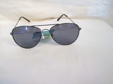 Foster Grant Best Value BLACK Aviator Sunglasses Black Frame UVA/UVB - NWT
