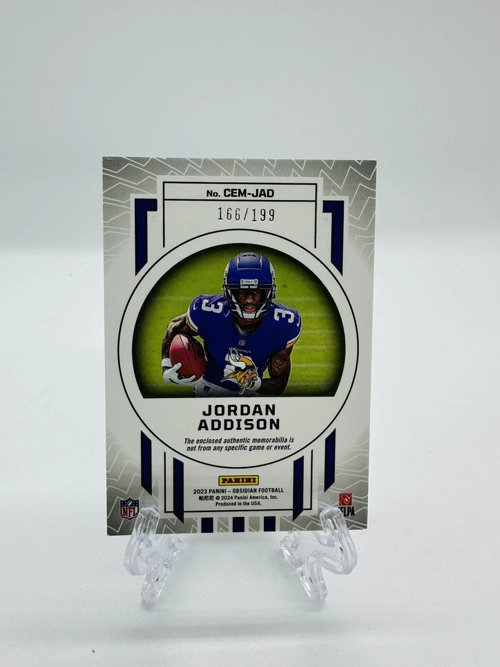 2023 Obsidian Jordan Addison /199 RC Cutting Edge Vikings #CEM-JAD - Image 2 of 2